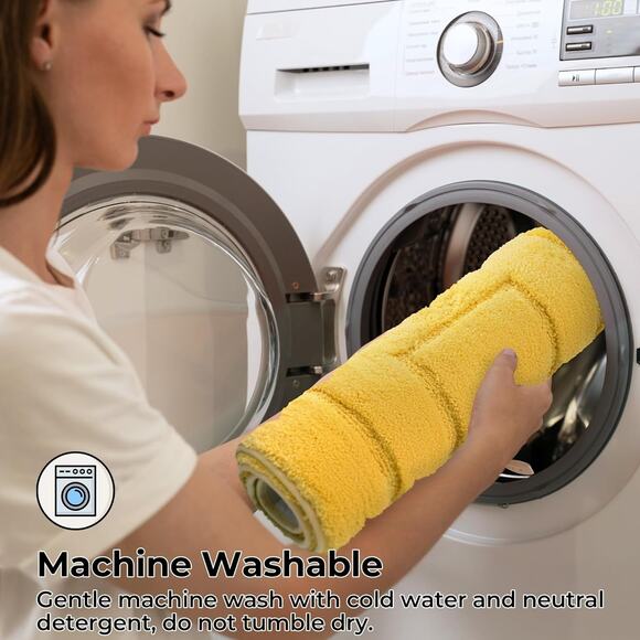 GRANNY SAYS Large Bathroom Rugs Non Slip 2' x 4' (24" x 48"), Yellow - Picture 6 of 7